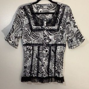 My Collection Black And White Top